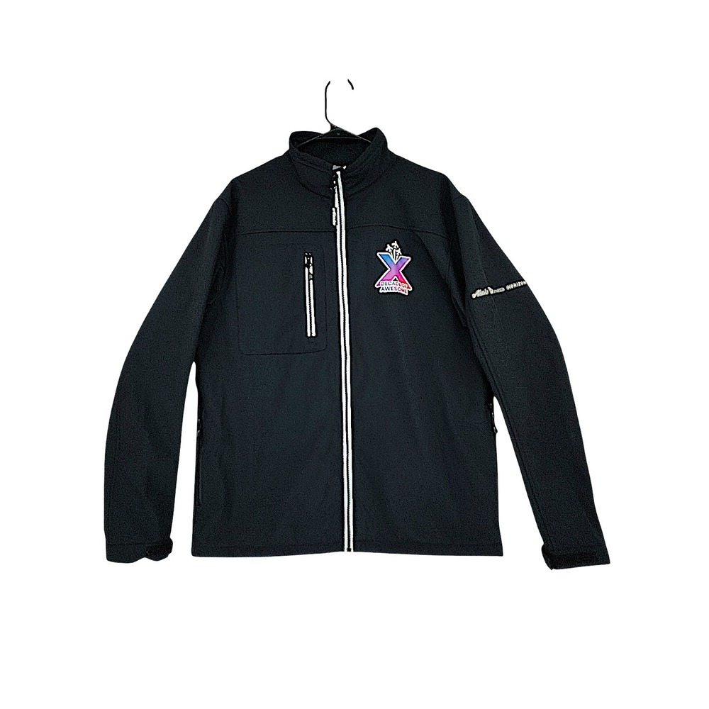 Alaska Airlines Softshell Jacket M Men Black Decade of Awesome Aviation Full Zip